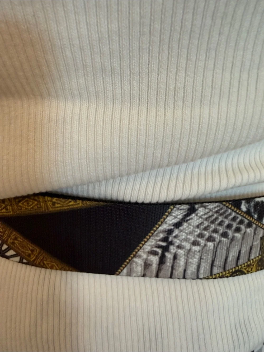THINK ROYLN Black, White & Gold Patterned Belt Bag